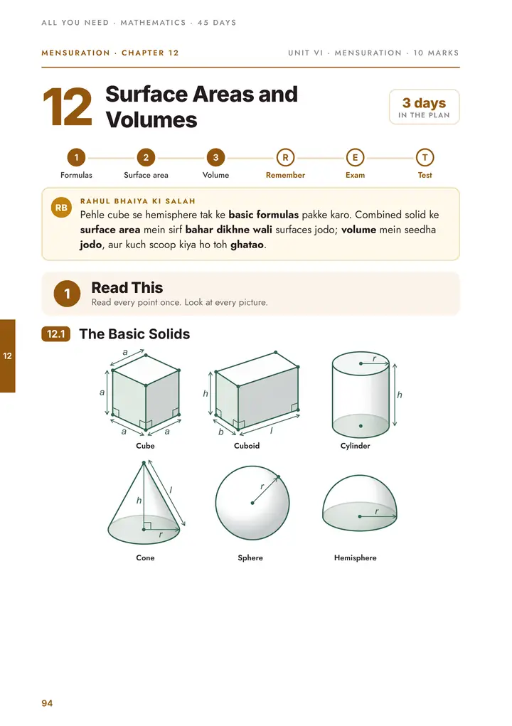 Maths: Surface Areas and Volumes