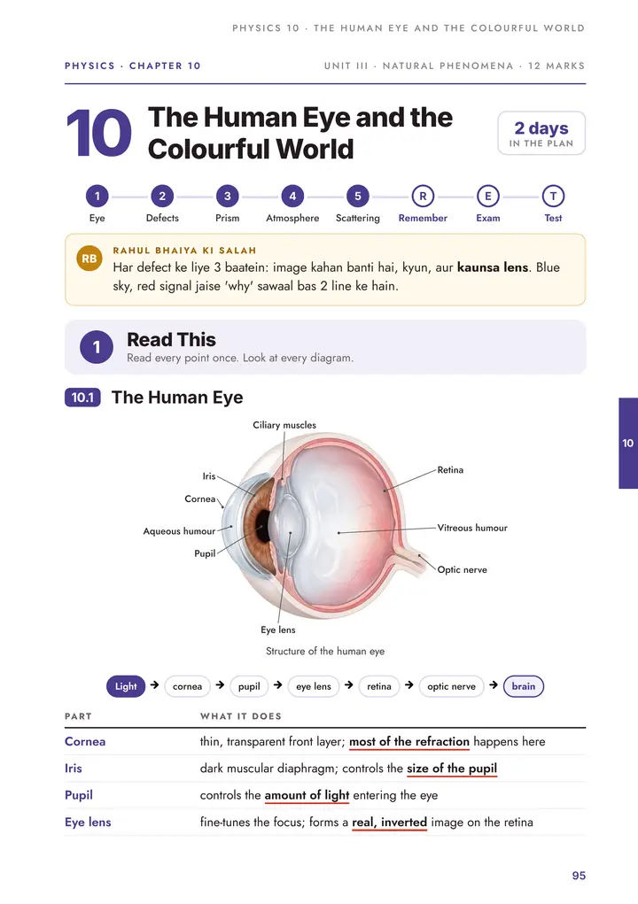 Physics: The human eye