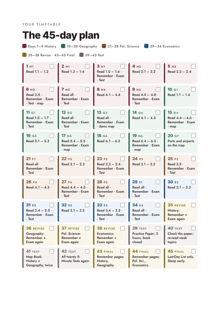 The 45-day plan